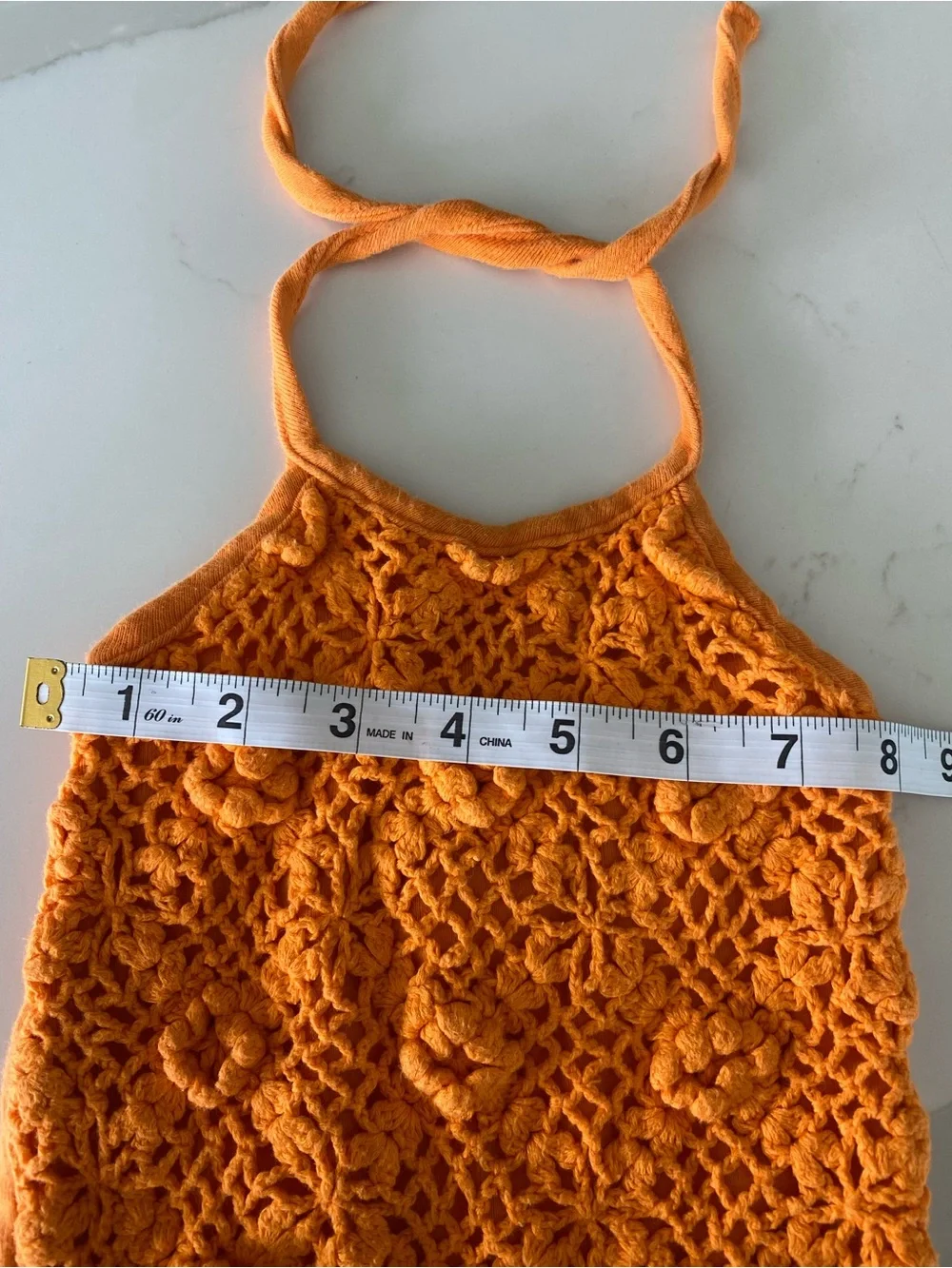 The Children's Place y2k Girls Floral Crochet Halter Tank Top 100% Cotton 12M